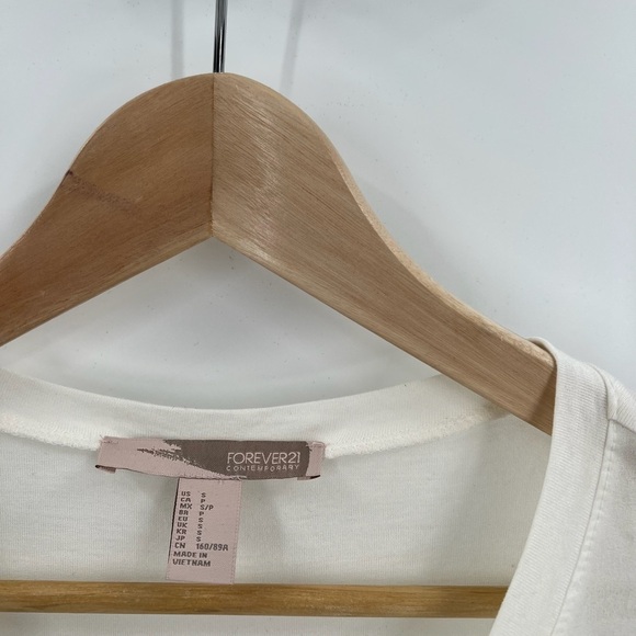 Forever21 “Count Your Blessings” White Blouse Ladies Small - Picture 3 of 4